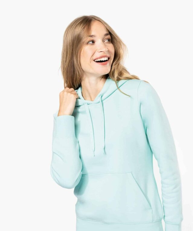 Sweat à capuche femme en coton bio