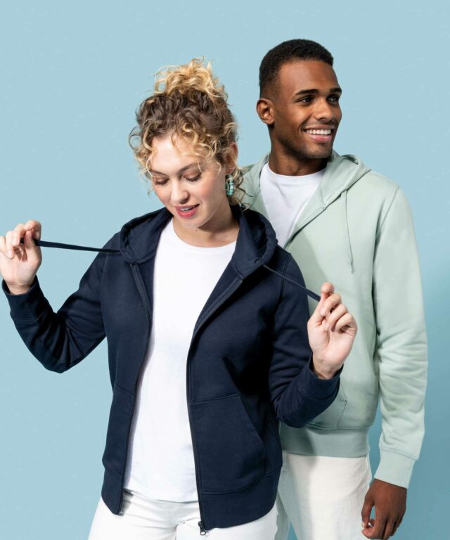 Sweat zippé unisexe en coton bio