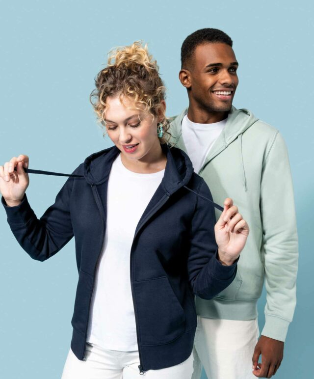 Sweat zippé unisexe en coton bio