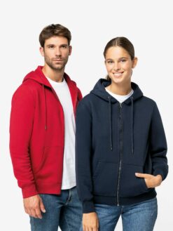 Sweat zippé unisexe premium en coton bio