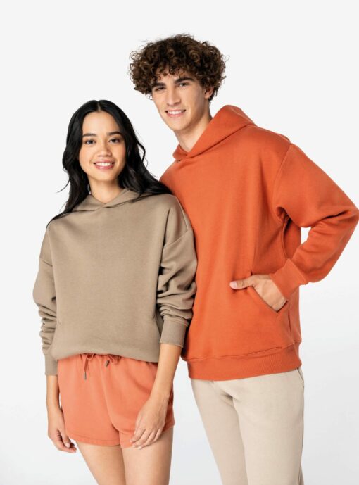 Sweat à capuche unisexe premium oversize en coton bio