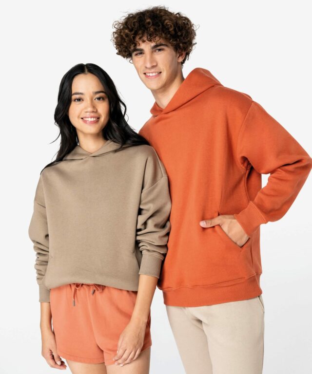 Sweat à capuche unisexe premium oversize en coton bio