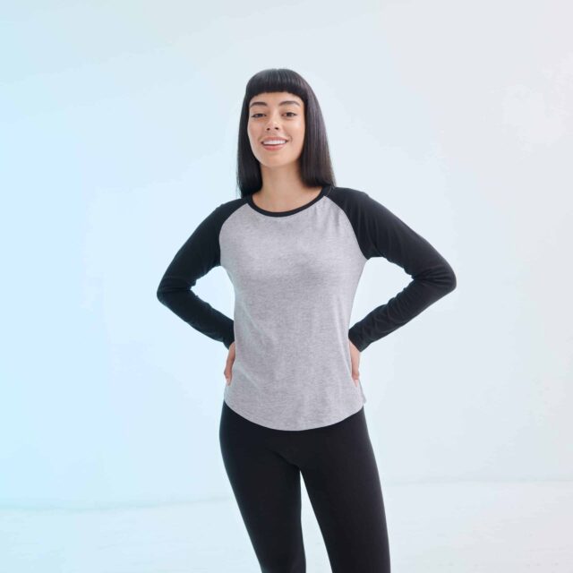 T-shirt baseball manches longues femme